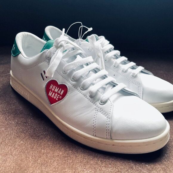 Adidas Stan Smith Human Made Athletic Tennis Shoe White Trainer Mens 9.5 RARE SZ - Picture 1 of 8